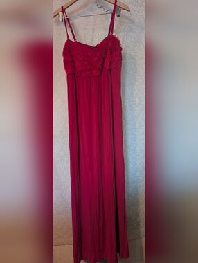 SOMA RED FLORAL BODICE MAXI‎ DRESS LARGE